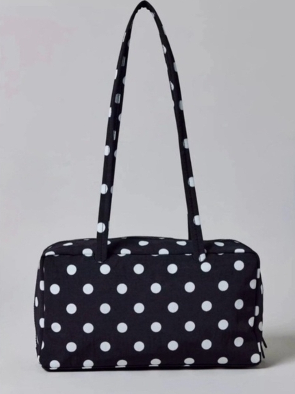 Baggu Nylon Bowler Black and White Polka Dot Bag